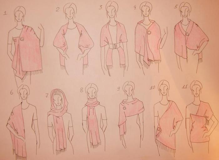 Как завязывать палантин