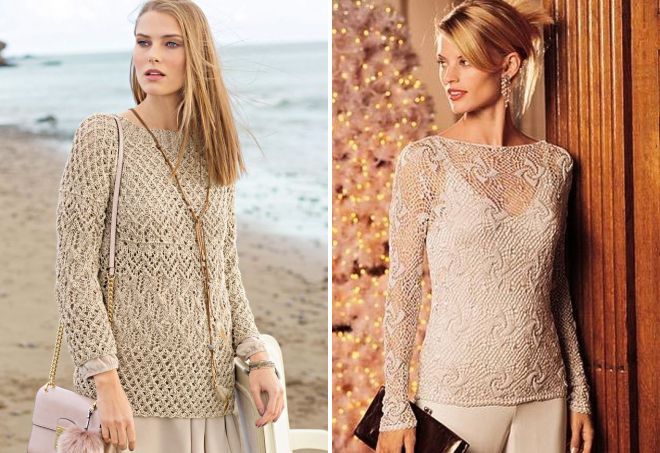 модный бежевый свитер