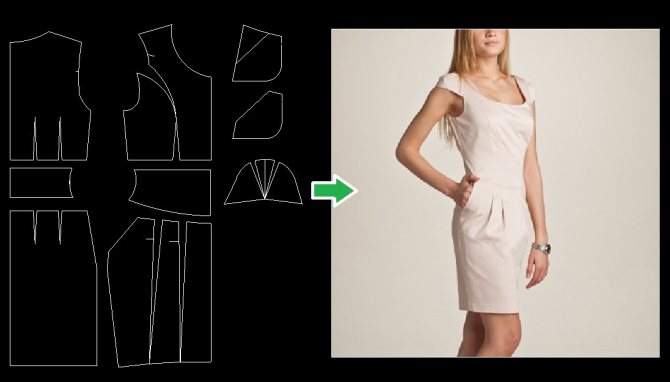 Отрезной лиф платья-футляра