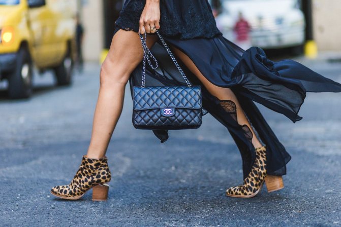 С чем носить леопардовые ботильоны