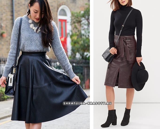 с чем носить юбку из экокожи
