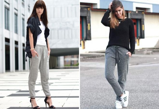 с чем носить женские серые брюки