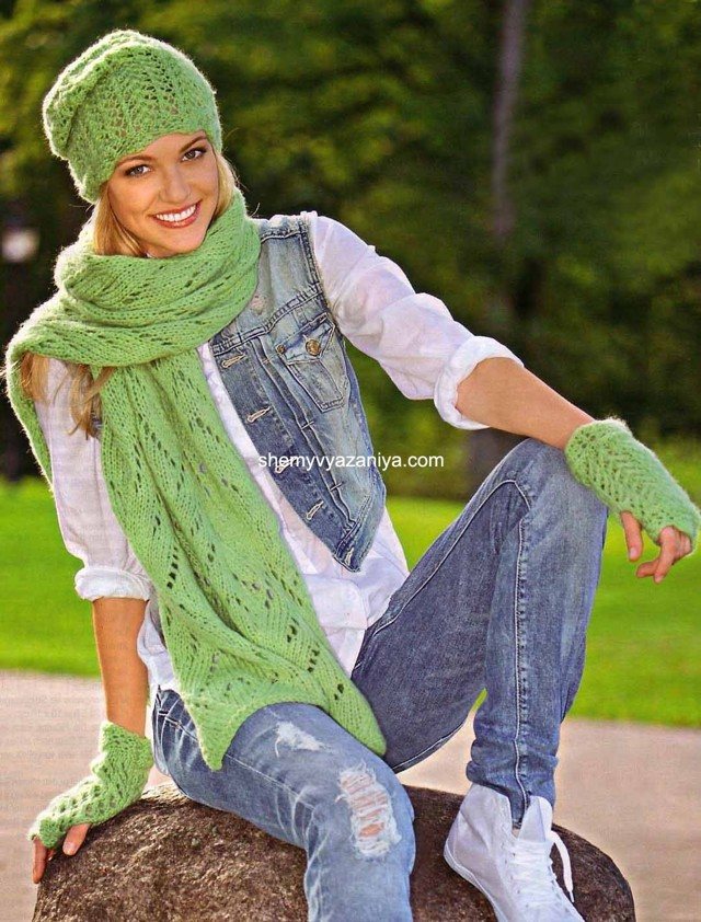 Двухсторонние узоры для шарфов с наглядными схемами