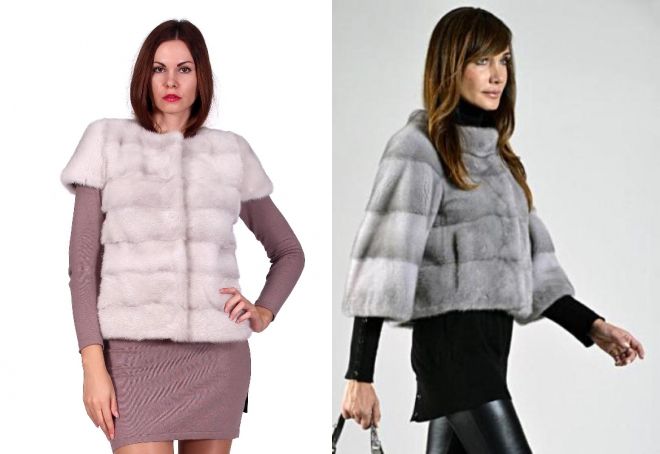 норковая шуба с коротким рукавом