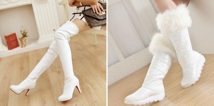 С чем носить белые сапоги?