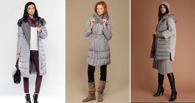 С чем сочетать серый пуховик