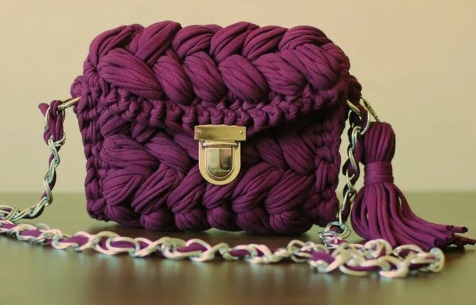 вязаные сумки из трикотажной пряжи